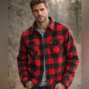 Souvenirs Northern, Red/Black Checkered Shacket
